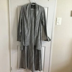Versatile Grey Maxi Dress & Sleeveless  Vest Set SZ 46 EUR